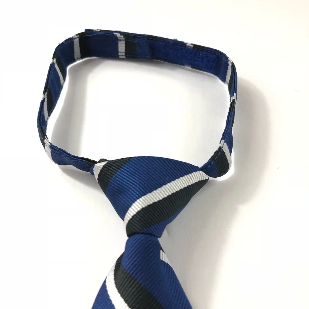 Toddler Boys Navy Blue Black White Striped Tie Gymboree 0 - 24 Months Hook & Eye